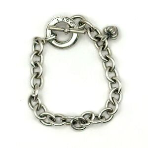 Lagos Caviar Silver Fluted Heart Charm Bracelet